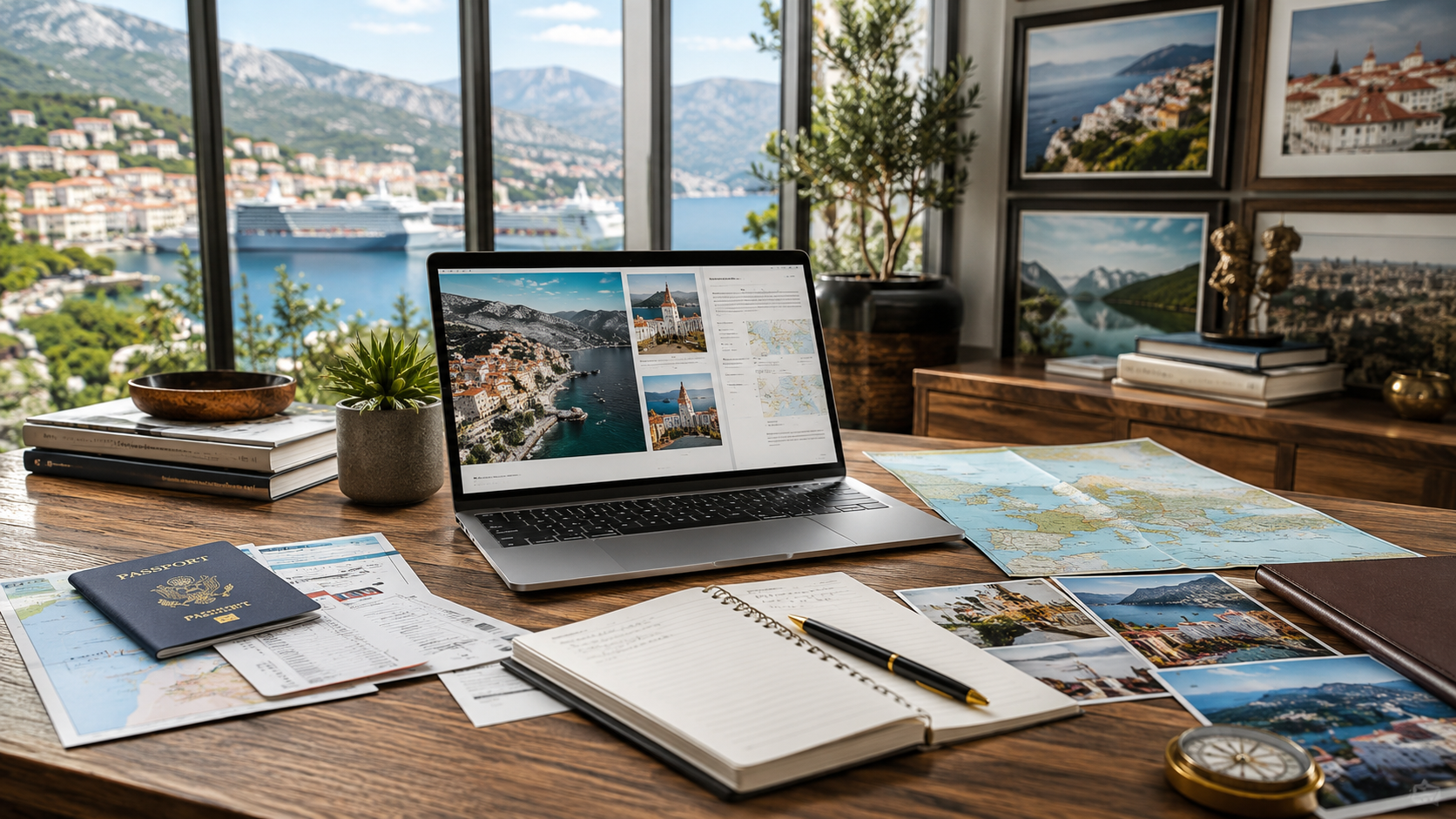 Image of a laptop on an office desk